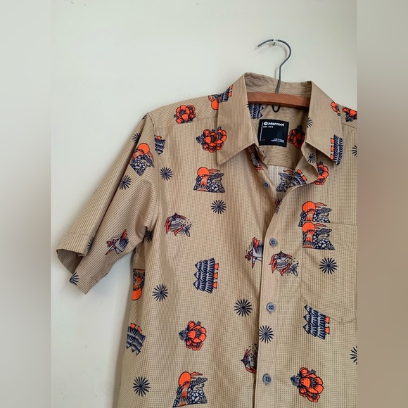 Marmot syrocco ss button up shirt printed gorpcore fathers day - Picture 7 of 10